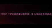 三岁二个月宝宝身高体重标准对照表家长必看的发育评估指南
