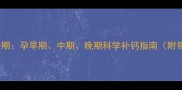 孕期补钙黄金期孕早期中期晚期科学补钙指南附每日推荐量