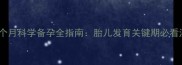 怀孕前三个月科学备孕全指南胎儿发育关键期必看注意事项