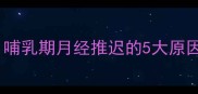 断奶1个月后月经没来哺乳期月经推迟的5大原因及调理方法产后必看