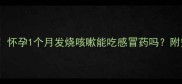 孕早期感冒药禁忌怀孕1个月发烧咳嗽能吃感冒药吗附安全用药指南