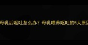 八个月宝宝吃母乳后呕吐怎么办母乳喂养呕吐的5大原因及应对措施