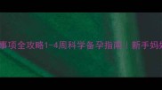 孕早期注意事项全攻略1-4周科学备孕指南新手妈妈必看清单