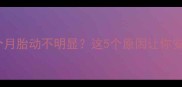 孕早期三个月胎动不明显这5个原因让你安心又疑惑