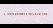 0-1岁宝宝安全隐患排查指南20件必备安全用品清单