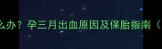 孕早期同房出血怎么办孕三月出血原因及保胎指南附出血应对清单