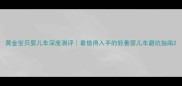黄金宝贝婴儿车深度测评最值得入手的轻奢婴儿车避坑指南