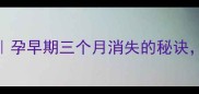 孕吐缓解全攻略孕早期三个月消失的秘诀附科学应对指南
