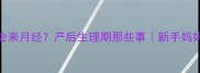 哺乳期也会来月经产后生理期那些事新手妈妈必看指南