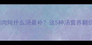 孕期营养必看鸡肉炖什么汤最补这5种汤营养翻倍附详细做法