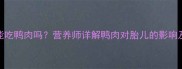 孕期中期孕妇能吃鸭肉吗营养师详解鸭肉对胎儿的影响及科学食用指南
