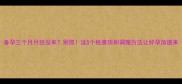 备孕三个月月经没来别慌这5个检查项和调理方法让好孕加速来