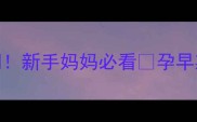 怀孕前3个月营养补充黄金期新手妈妈必看孕早期营养清单附避坑指南