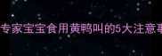 婴儿能吃黄鸭叫吗专家宝宝食用黄鸭叫的5大注意事项及安全替代方案